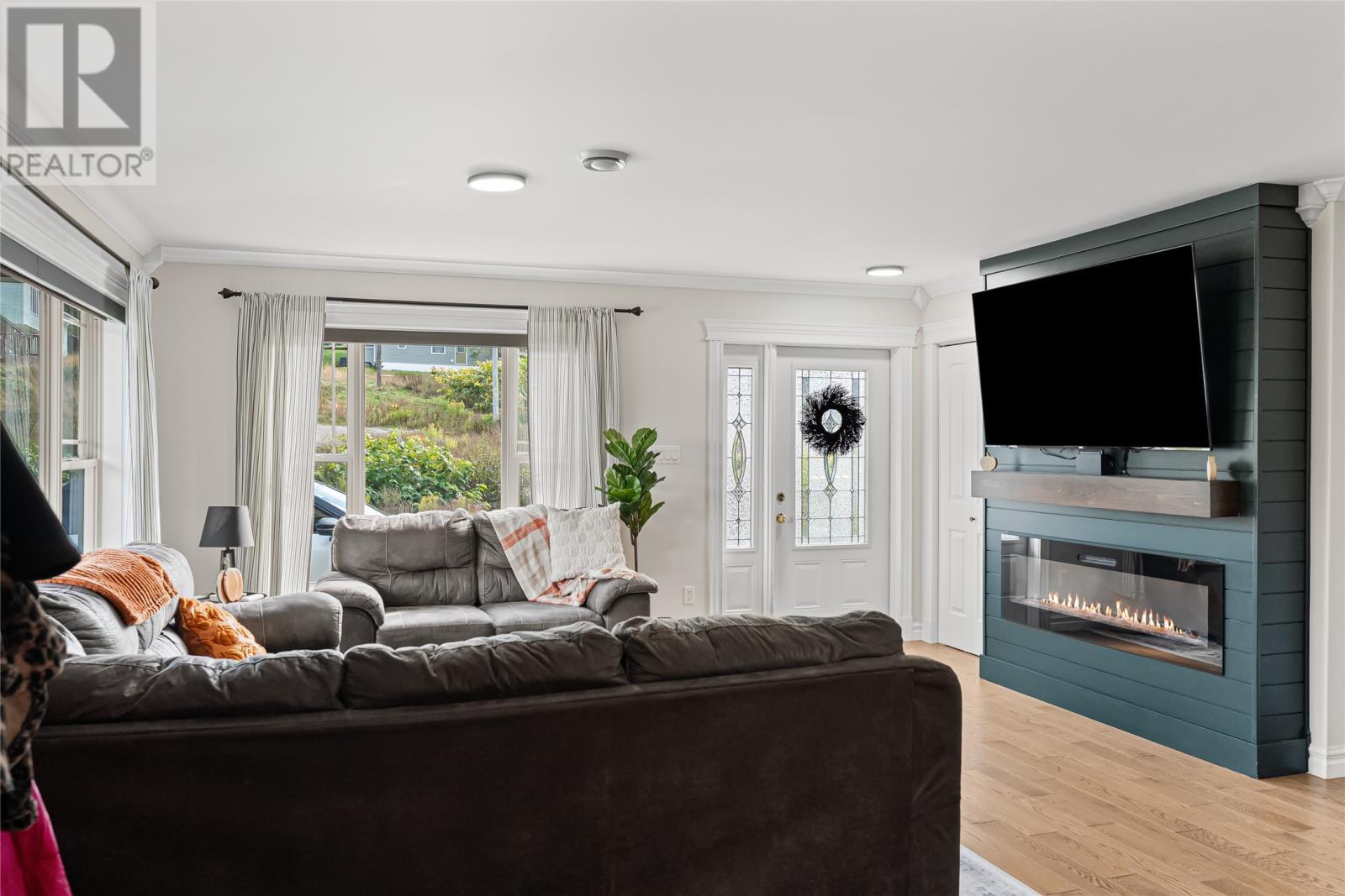 203 Marine Drive, Marystown, NL - Indoor Photo Showing Living Room With Fireplace