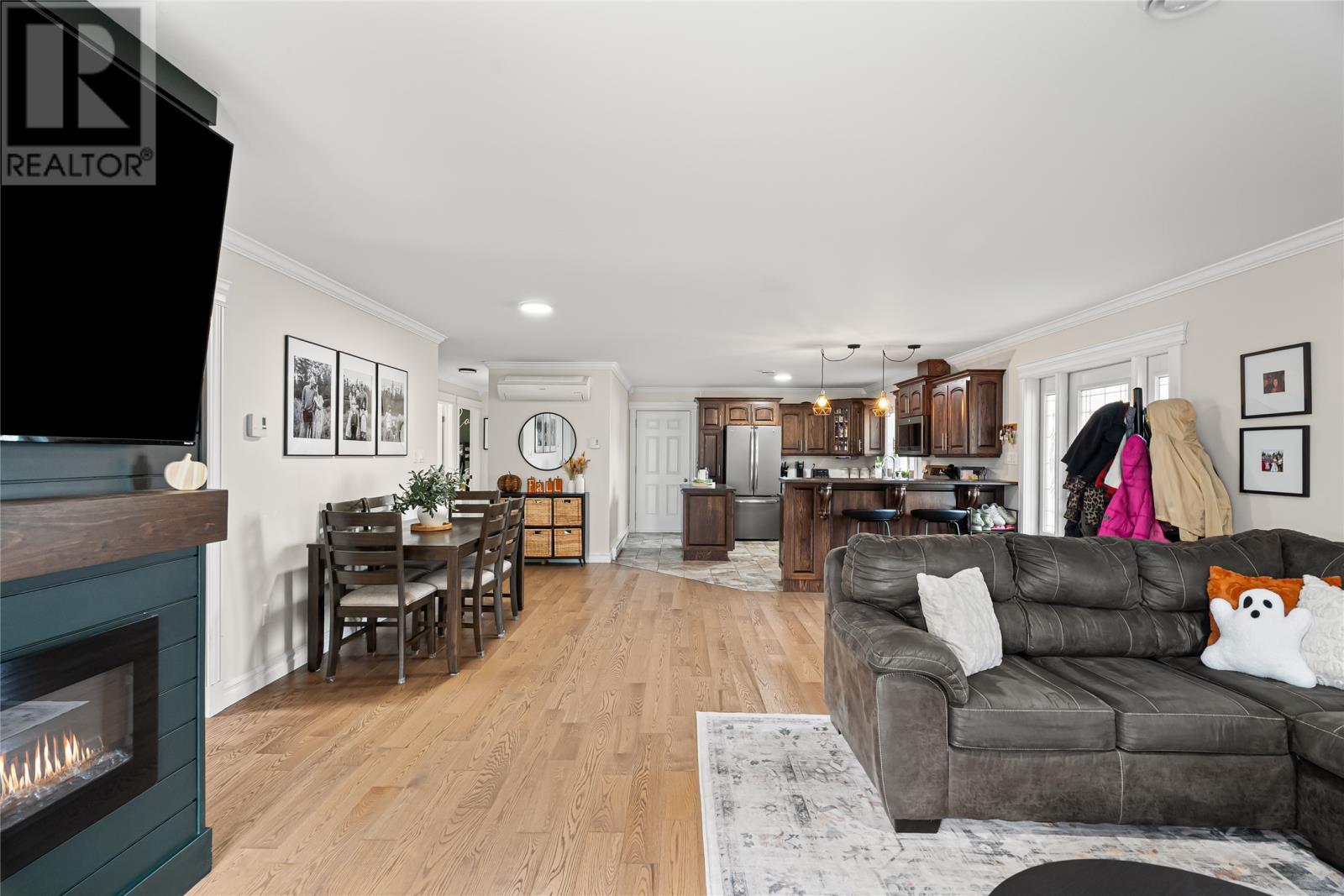 203 Marine Drive, Marystown, NL - Indoor Photo Showing Living Room With Fireplace