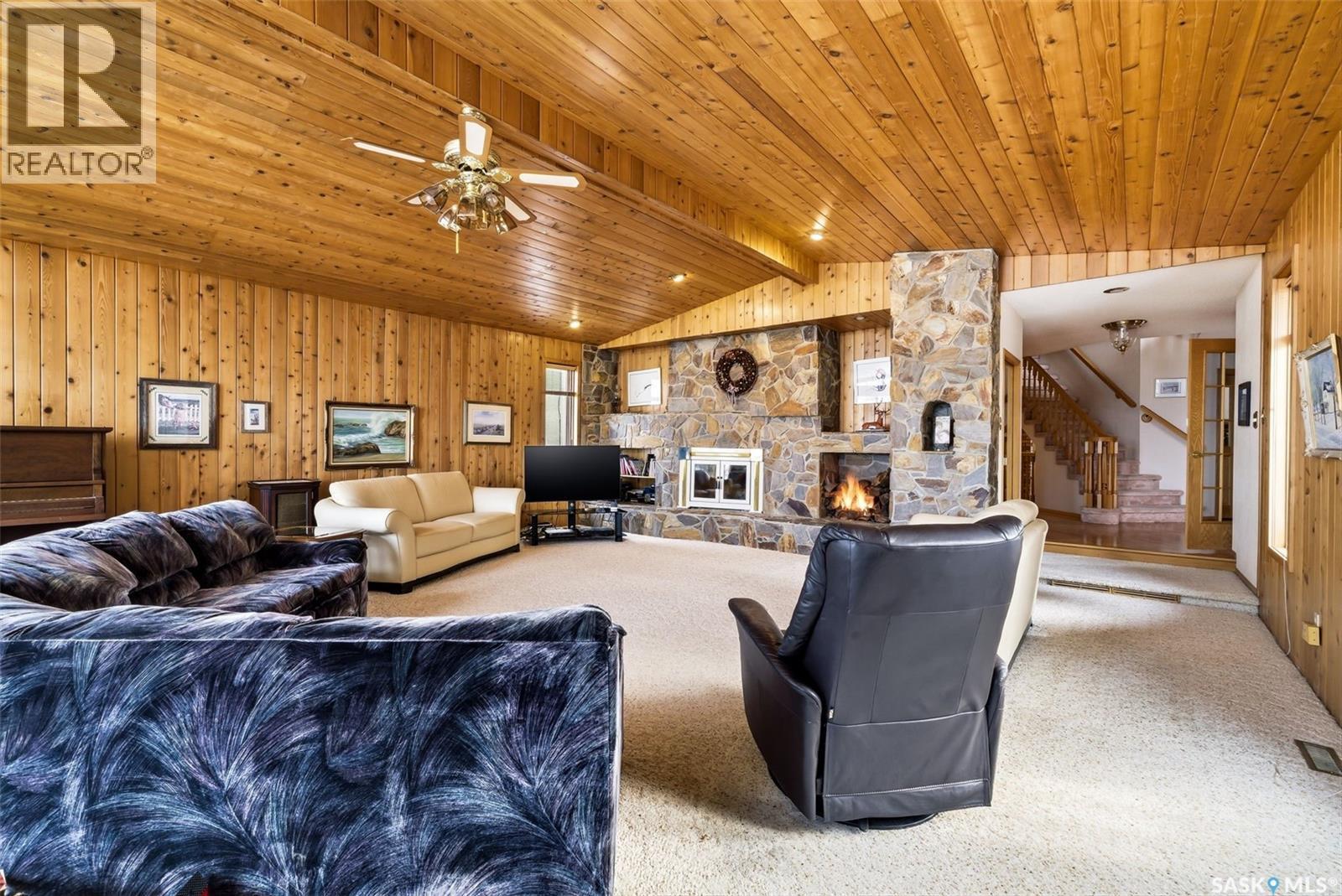 250 Prospect Crescent, Lumsden, SK - Indoor With Fireplace