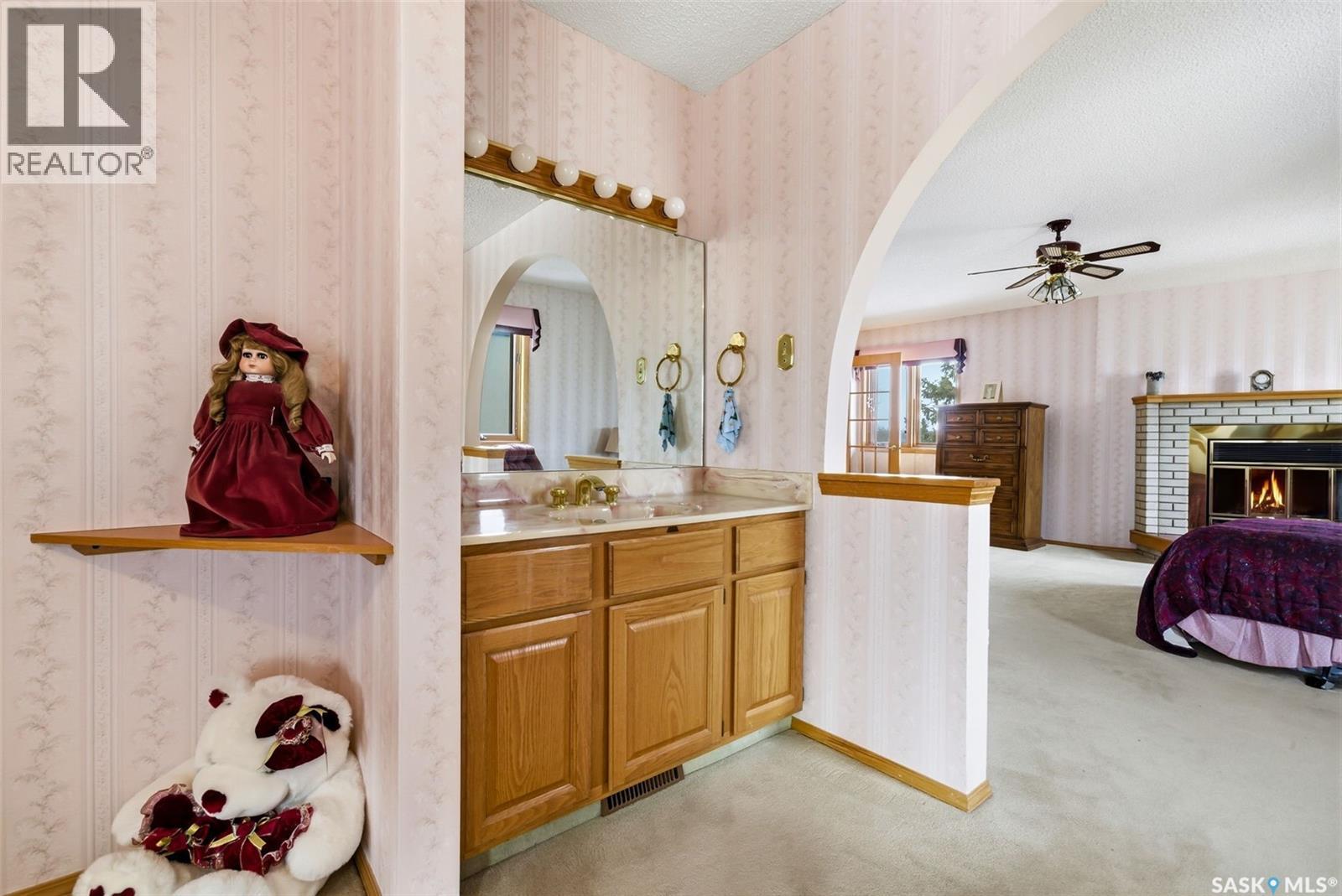 250 Prospect Crescent, Lumsden, SK - Indoor With Fireplace