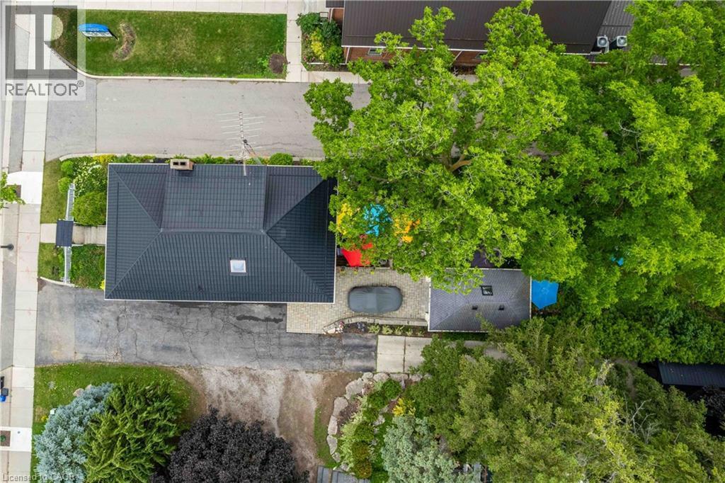 Note the mature trees providing privacy. - 99 Argyle Street N, Caledonia, ON - Outdoor