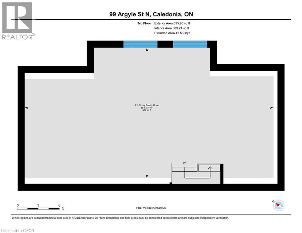 Third Floor Plan Family Room - 99 Argyle Street N, Caledonia, ON - Other