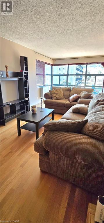 Living Room w/ view - 175 E Hunter Street E Unit# 404, Hamilton, ON - Indoor Photo Showing Living Room