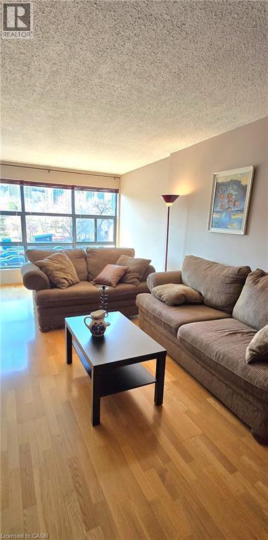 Living Room w/ view - 175 E Hunter Street E Unit# 404, Hamilton, ON - Indoor Photo Showing Living Room