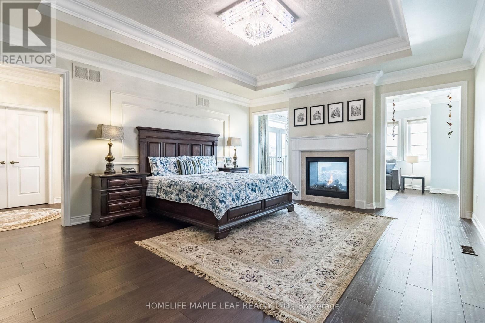 44 Herringbone Crescent, Brampton, ON - Indoor Photo Showing Bedroom With Fireplace