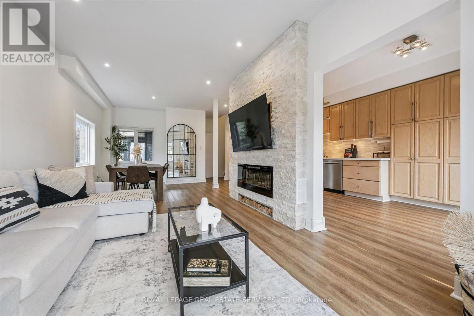 Modern Living - 1888 Stevington Crescent, Mississauga, ON - Indoor Photo Showing Living Room With Fireplace