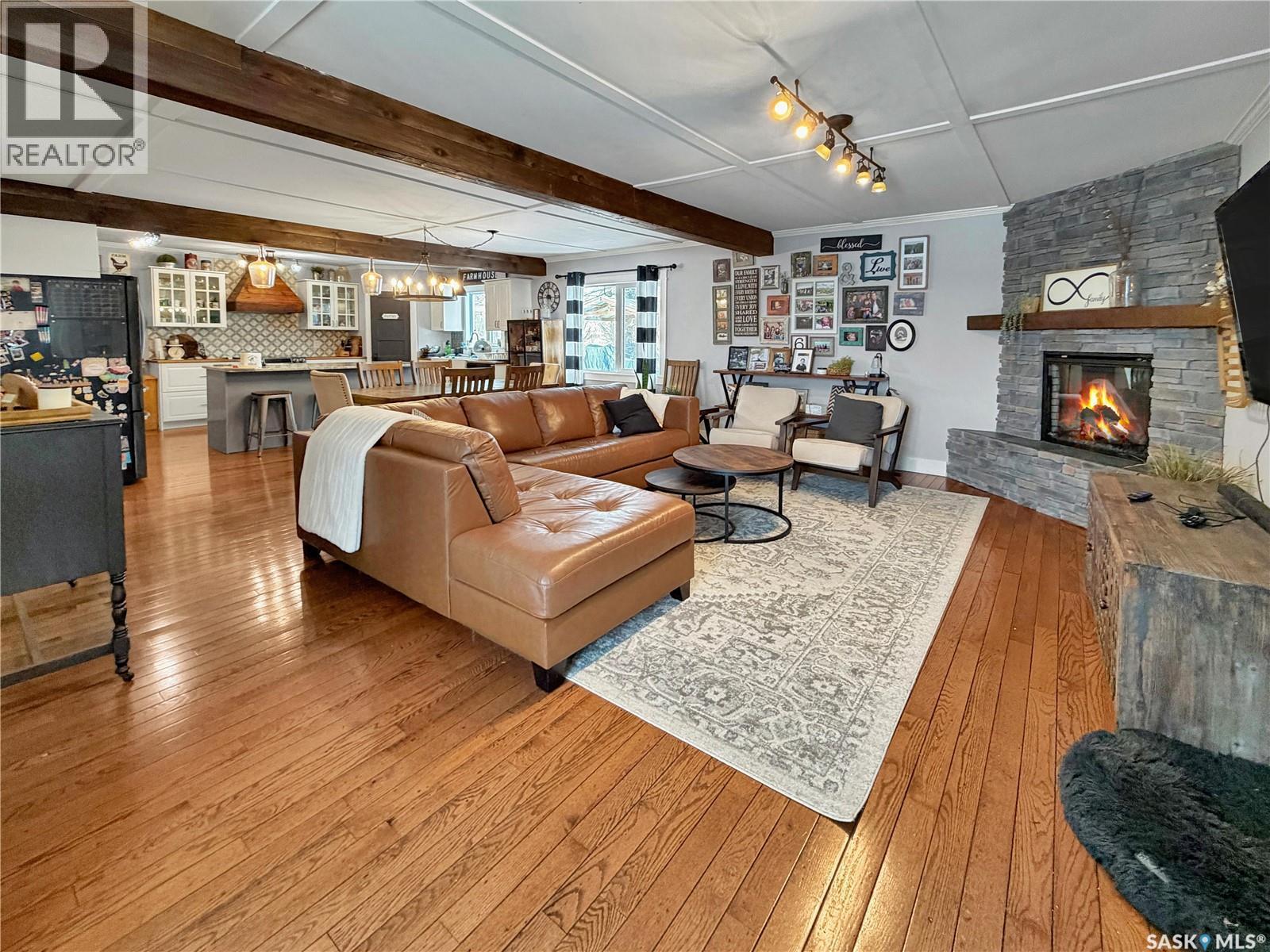 Silversides Acreage, Fertile Belt Rm No. 183, SK - Indoor Photo Showing Living Room With Fireplace