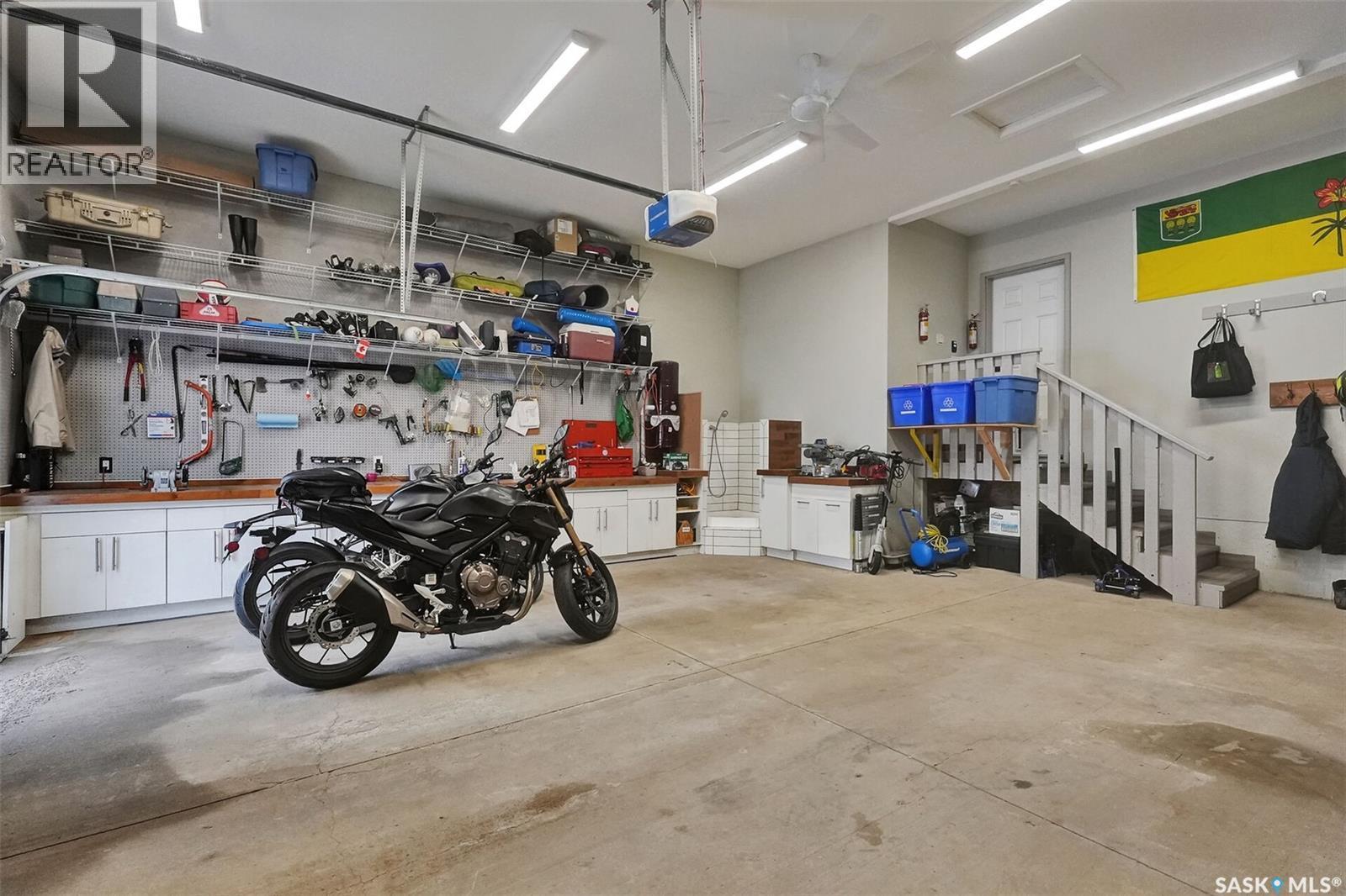 28 Emerald Creek Drive, White City, SK - Indoor Photo Showing Garage