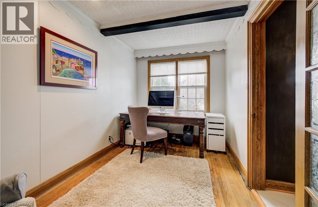 featuring hardwood floors and original leaded glass details - 27 Lowrey Avenue S, Cambridge, ON - Indoor Photo Showing Office