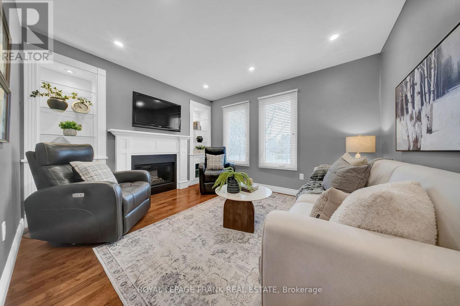 Main Floor Family Room - 76 Cornwall Drive, Ajax (Central), ON - Indoor Photo Showing Living Room With Fireplace