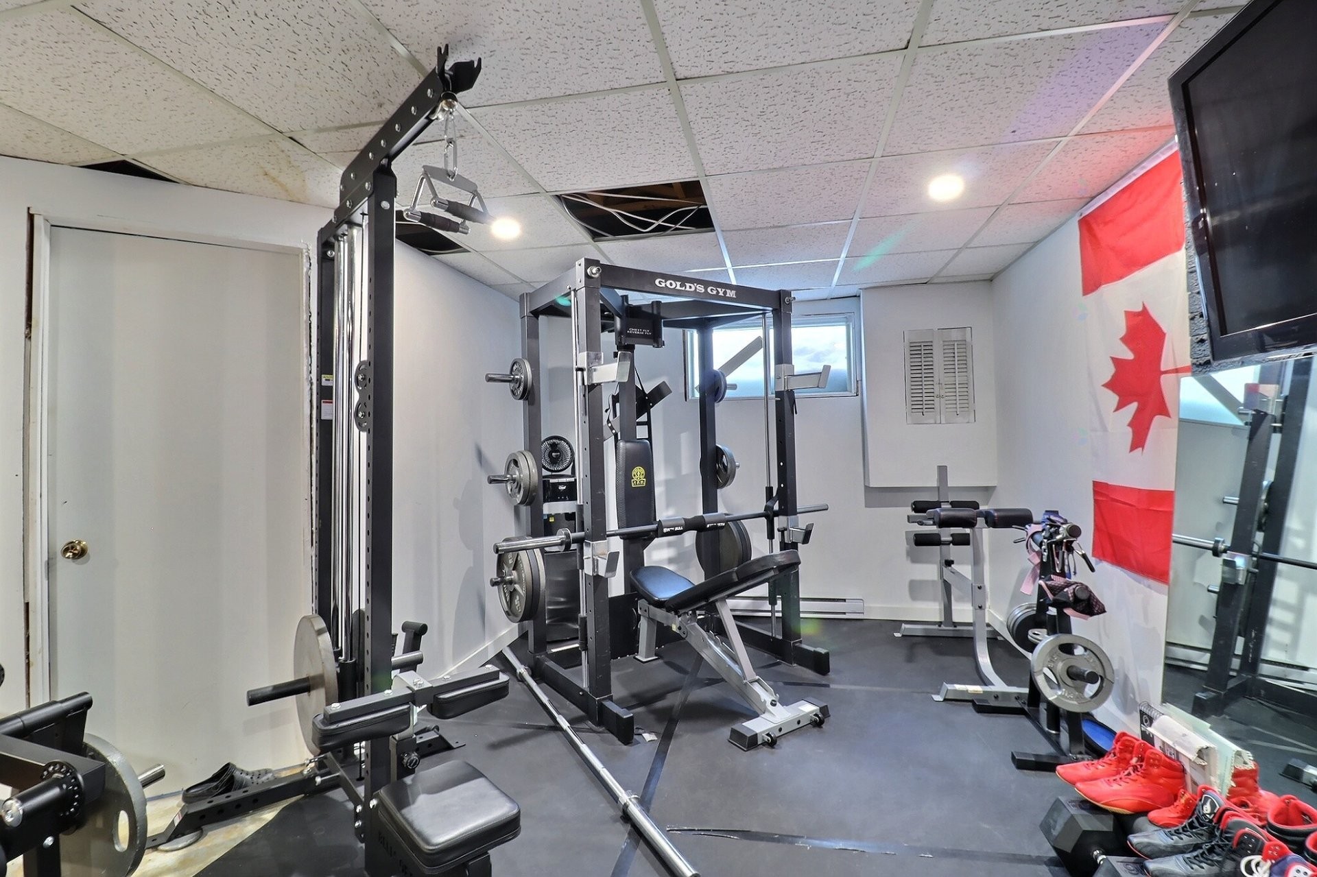 Salle familiale - 488 Place Garon, Rouyn-Noranda, QC - Indoor Photo Showing Gym Room