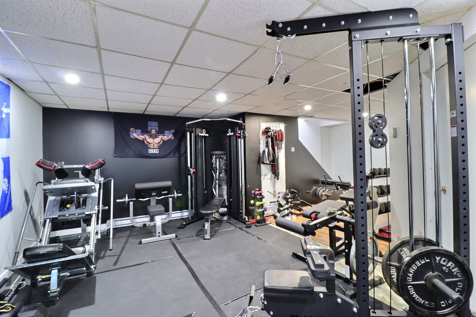 Salle familiale - 488 Place Garon, Rouyn-Noranda, QC - Indoor Photo Showing Gym Room