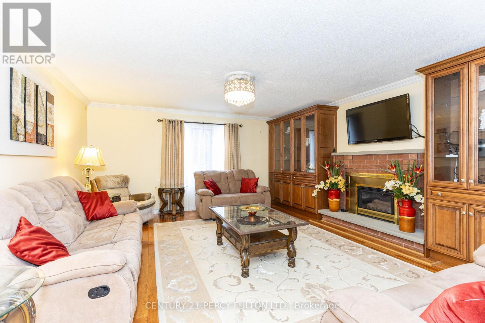 23 Leah Crescent, Ajax, ON - Indoor Photo Showing Living Room With Fireplace