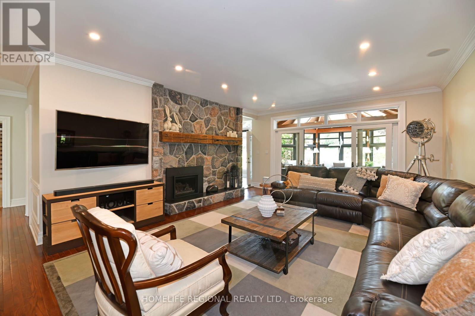 14 Buggey Lane, Ajax, ON - Indoor Photo Showing Living Room With Fireplace