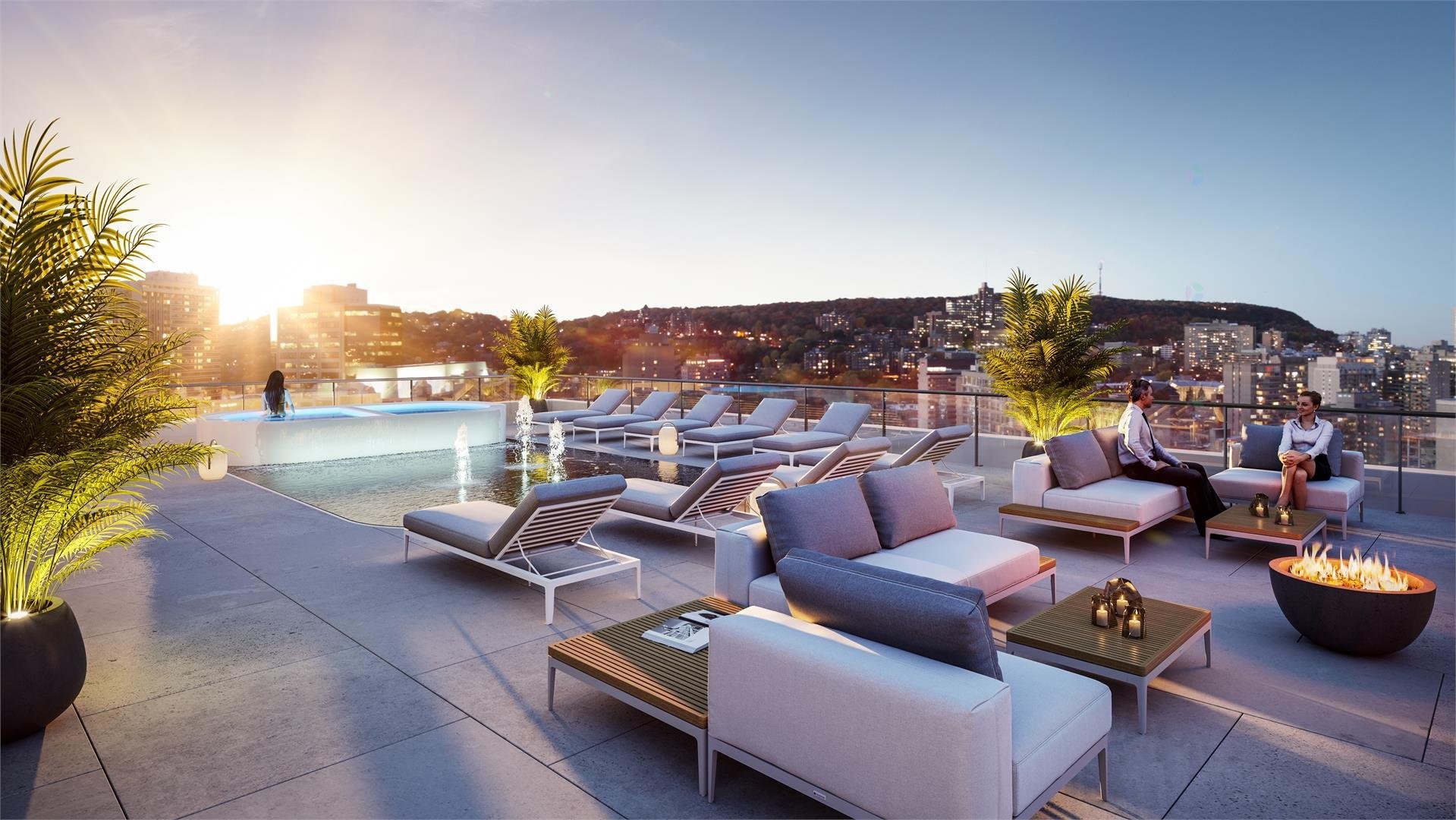 Pool - 1103-2300 Rue Tupper, Montréal (Ville-Marie), QC - Outdoor With View