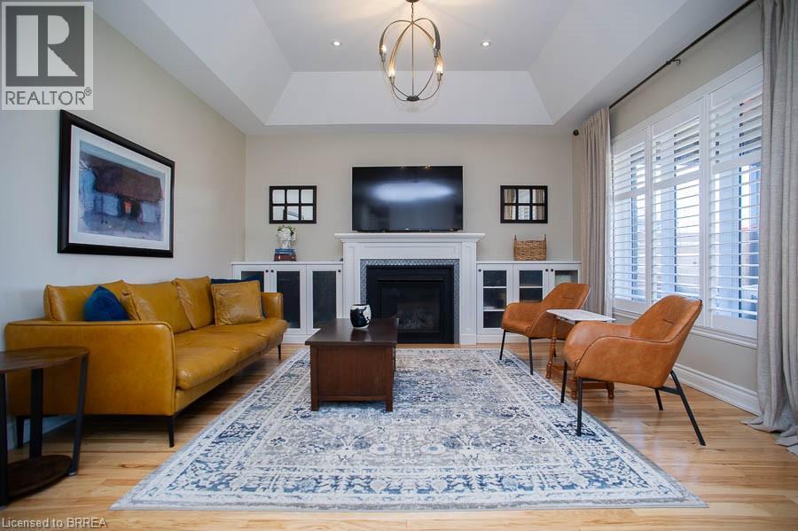 87 Allandale Crescent, Simcoe, ON - Indoor Photo Showing Living Room With Fireplace