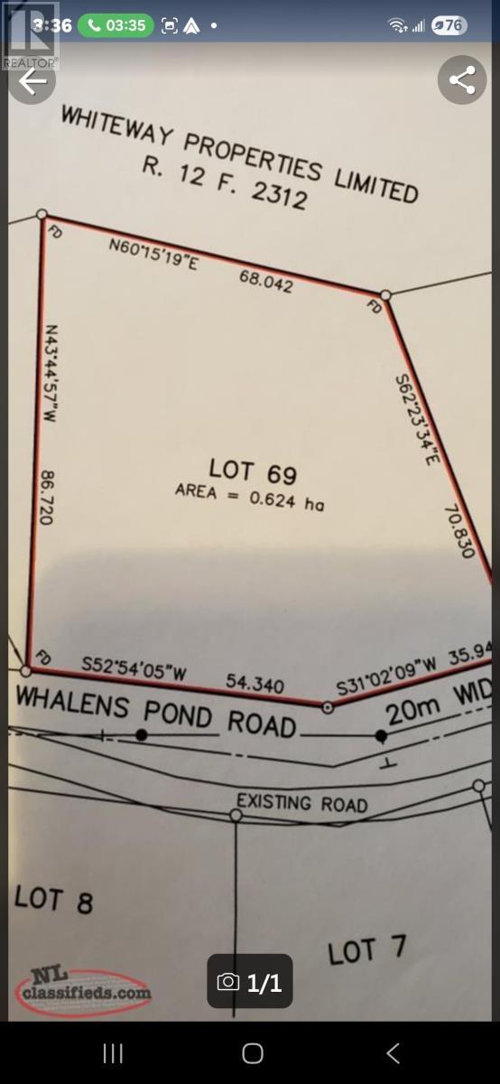 survey - 69 Whalens Pond Road, Brigus Junction, NL