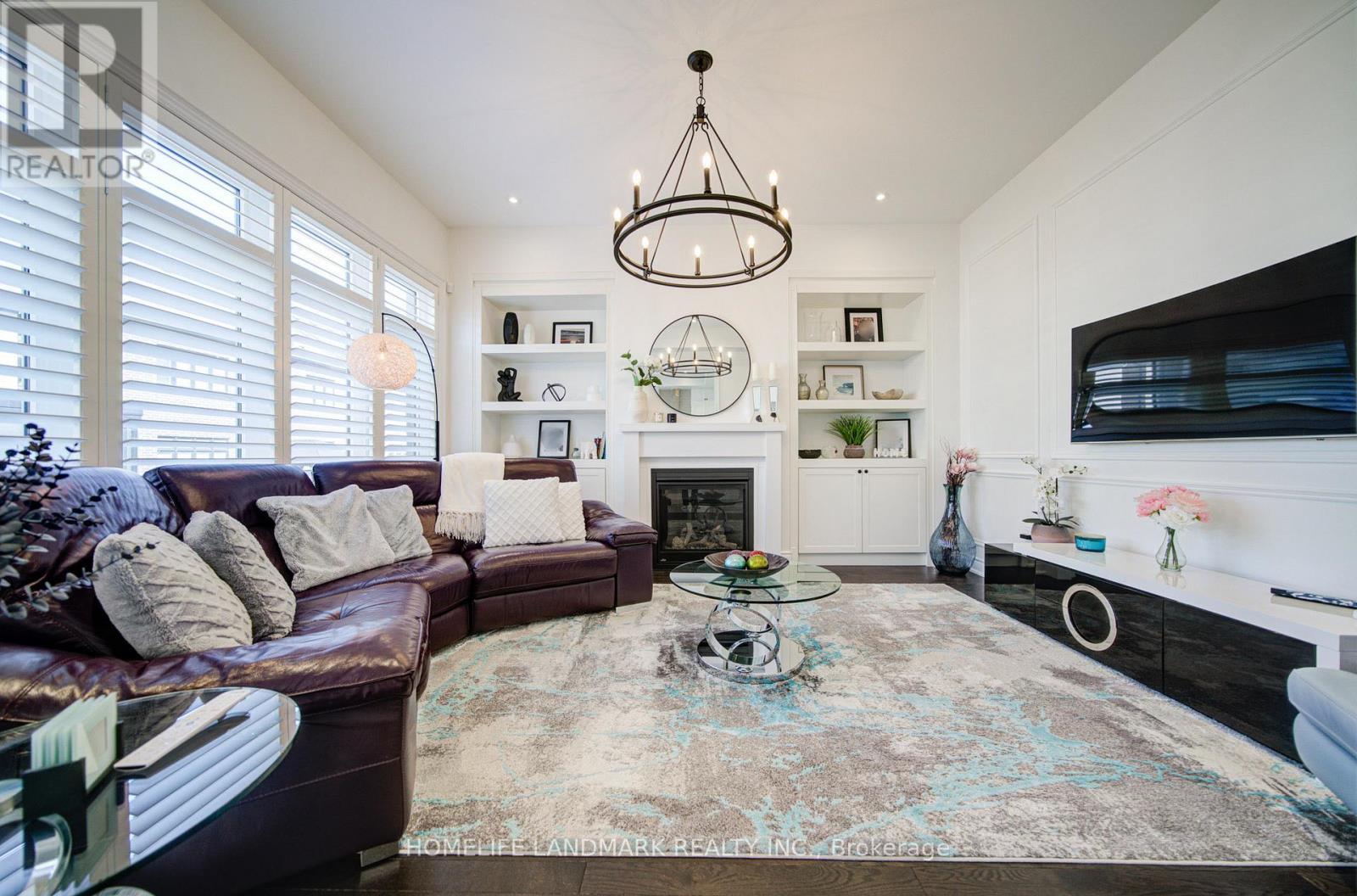 1369 Yellow Rose Circle, Oakville, ON - Indoor Photo Showing Living Room With Fireplace