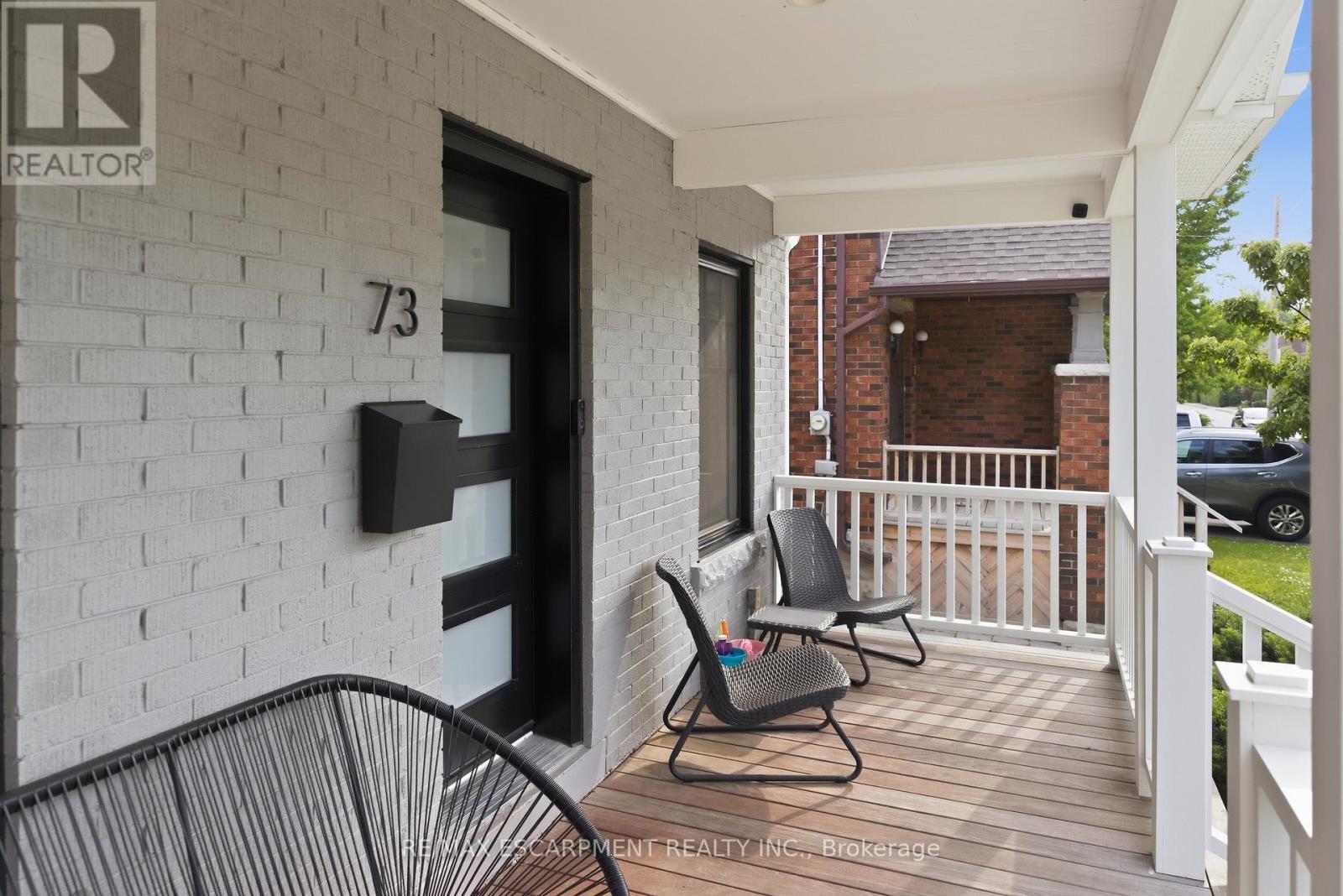Rebuilt porch front porch - 73 Arkell Street, Hamilton, ON - Outdoor With Deck Patio Veranda With Exterior