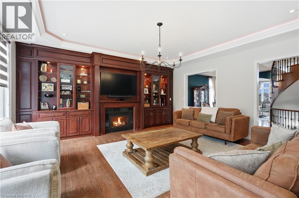 240 Cloverleaf Drive, Ancaster, ON - Indoor Photo Showing Living Room With Fireplace