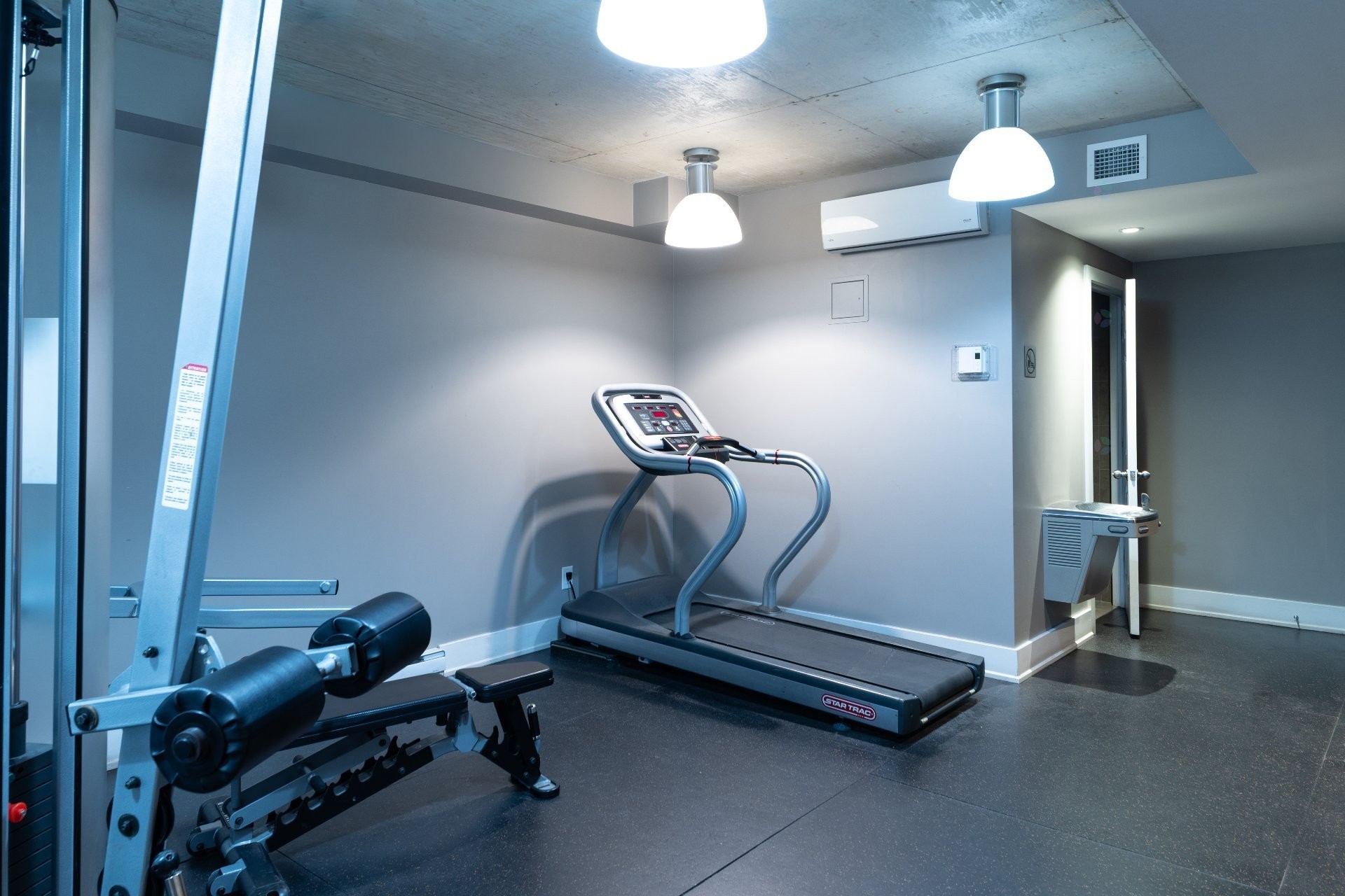 Exercise Room - 1009-1205 Rue Mackay, Montréal (Ville-Marie), QC - Indoor Photo Showing Gym Room