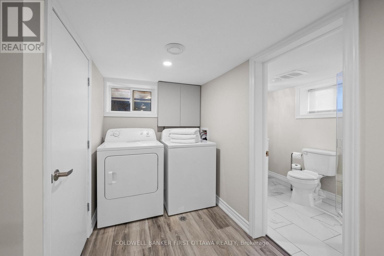 Laundry nook w whirpool washer/dryer. - 12 Stevenson Avenue, Ottawa, ON - Indoor Photo Showing Laundry Room