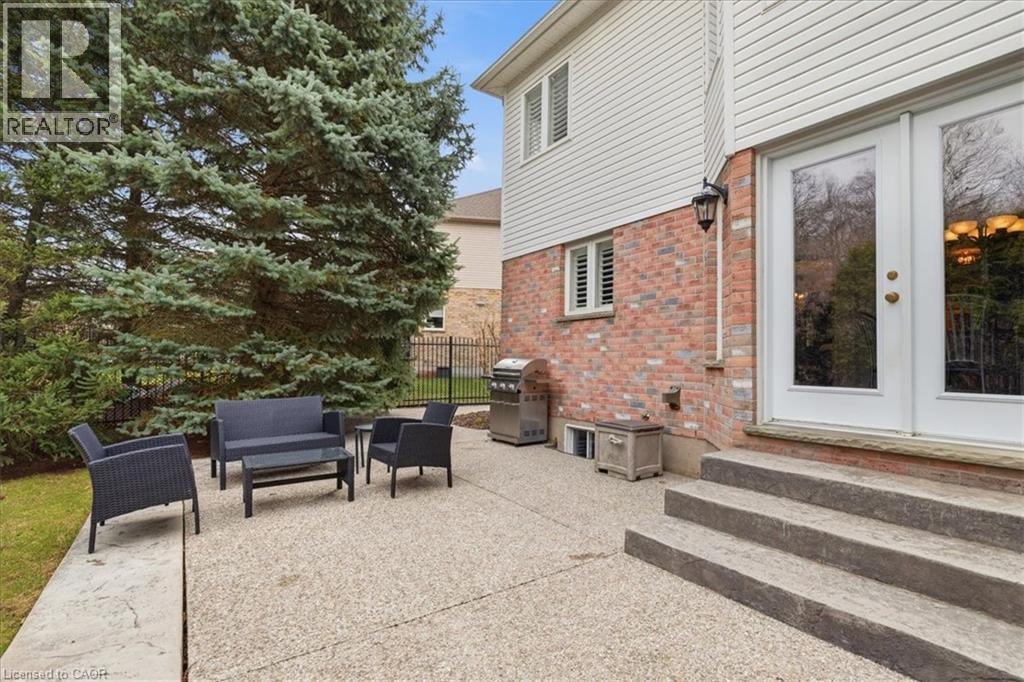 View of patio / terrace featuring french doors, an outdoor living space, area for grilling, and entry steps - 54 Woodcrest Court, Kitchener, ON - Outdoor With Exterior