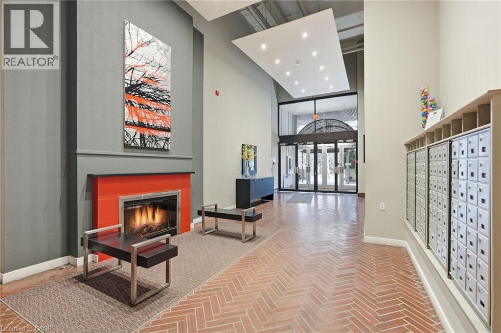 66 Bay Street S Unit# 510, Hamilton, ON - Indoor With Fireplace