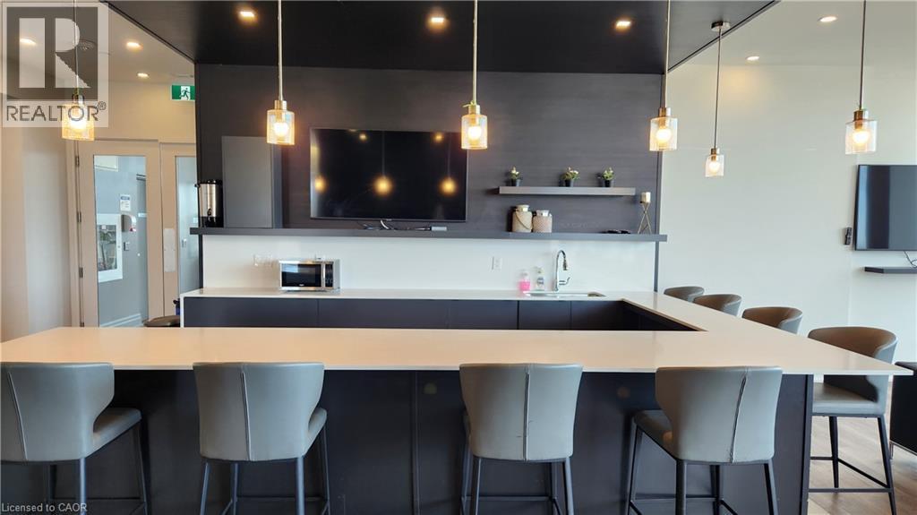 Indoor rooftop lounge & bar - 101 Locke Street Unit# 511, Hamilton, ON - Indoor Photo Showing Kitchen With Upgraded Kitchen