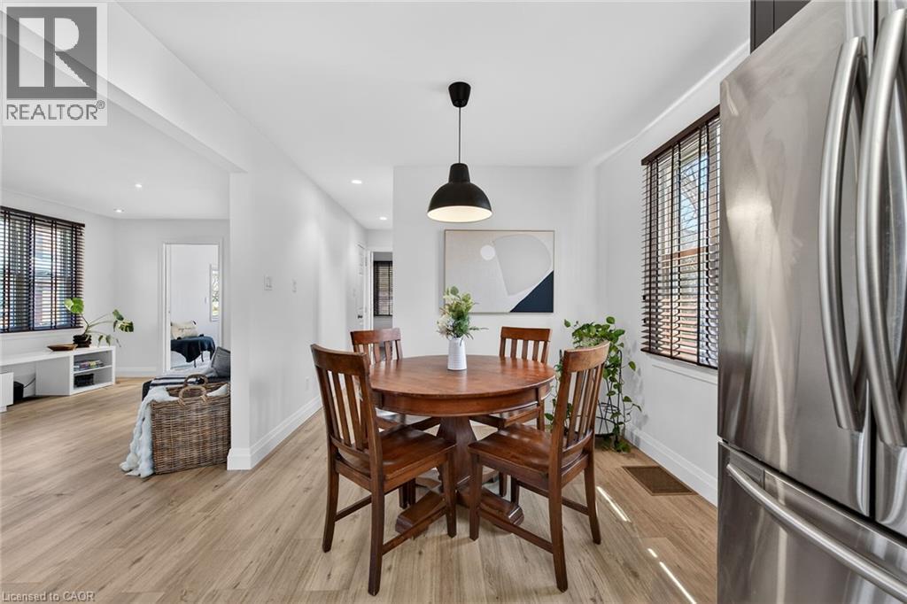 Living area with light wood finished floors and recessed lighting - 844 Upper Wellington Street, Hamilton, ON - Indoor Photo Showing Dining Room