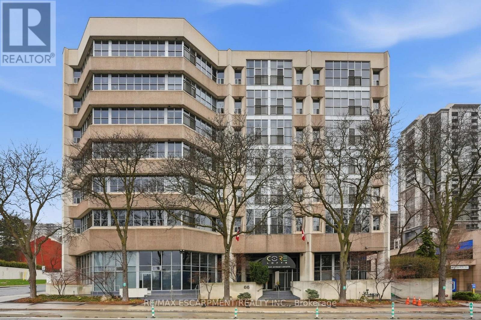 510 - 66 Bay Street S, Hamilton, ON - Outdoor With Balcony With Facade