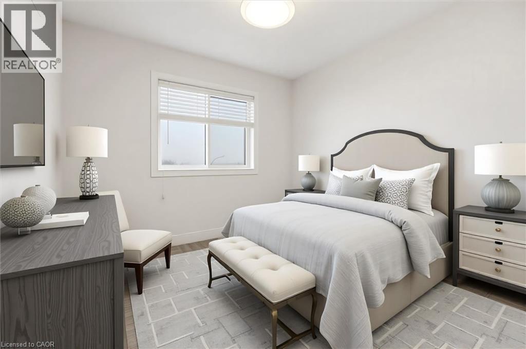 Virtual staged for illustration purposes. - 122 E Dundas Street E Unit# 9, Waterdown, ON - Indoor Photo Showing Bedroom