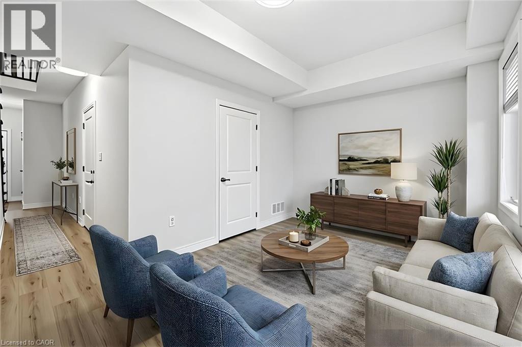 Virtual staging for illustration purposes. - 122 E Dundas Street E Unit# 9, Waterdown, ON - Indoor Photo Showing Living Room