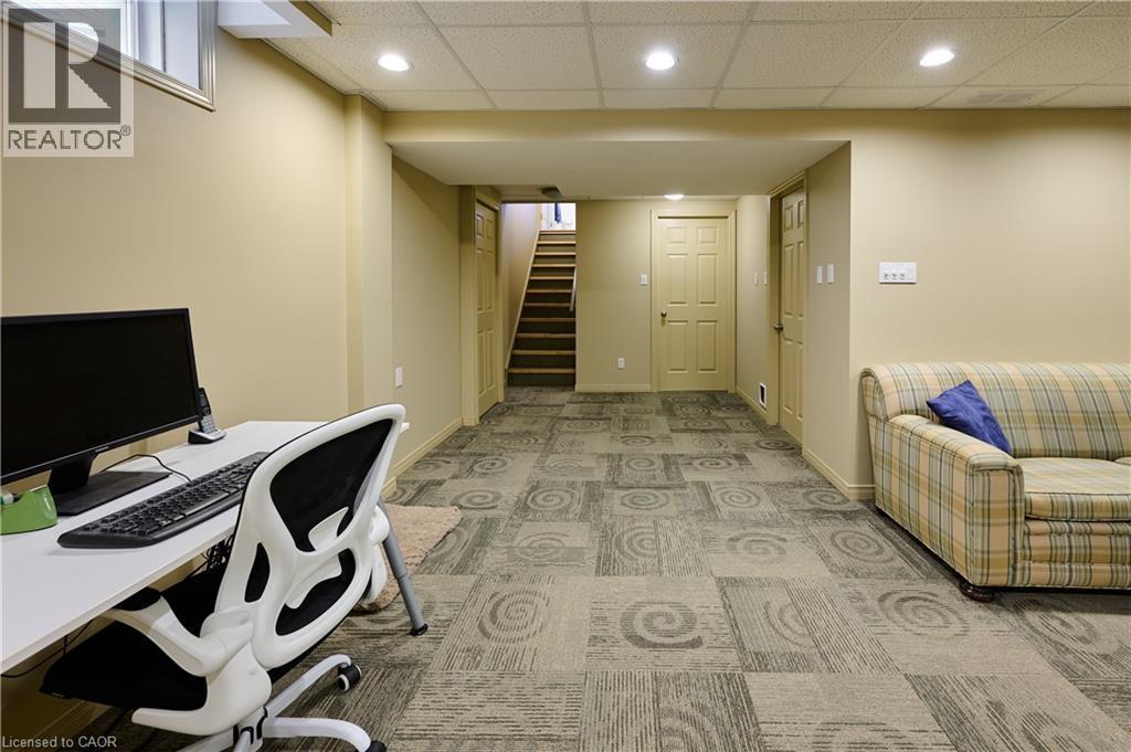 Office with light carpet, recessed lighting, and a paneled ceiling - 126 Snowdrop Crescent, Kitchener, ON - Indoor