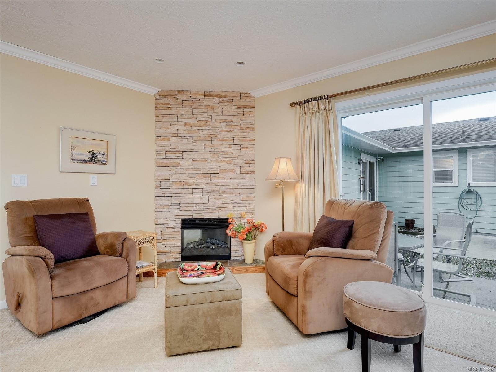 2087 James White Blvd, Sidney, BC - Indoor Photo Showing Living Room With Fireplace