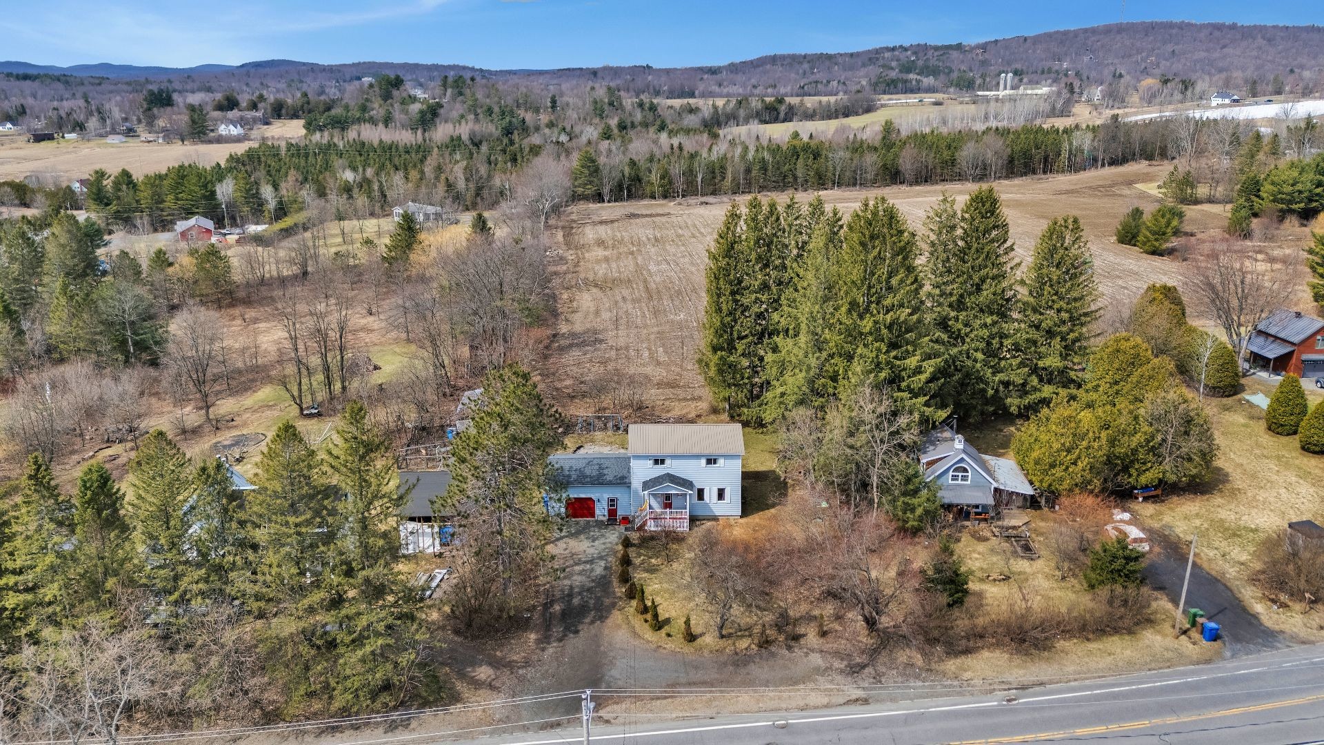 Aerial View - 97 Rue Principale N., Sutton, QC - Outdoor With View