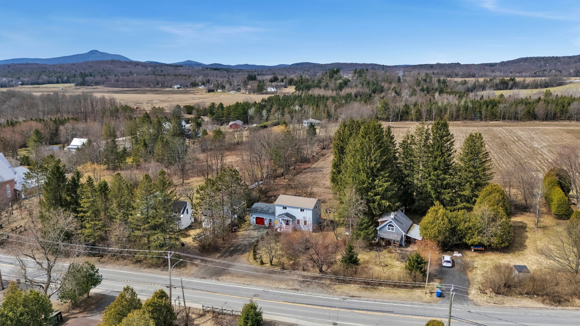 Aerial View - 97 Rue Principale N., Sutton, QC - Outdoor With View