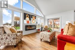 Virtually staged with paintings -