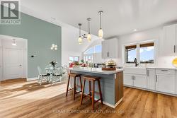 Farmer sink overlooking the view of the backyard -