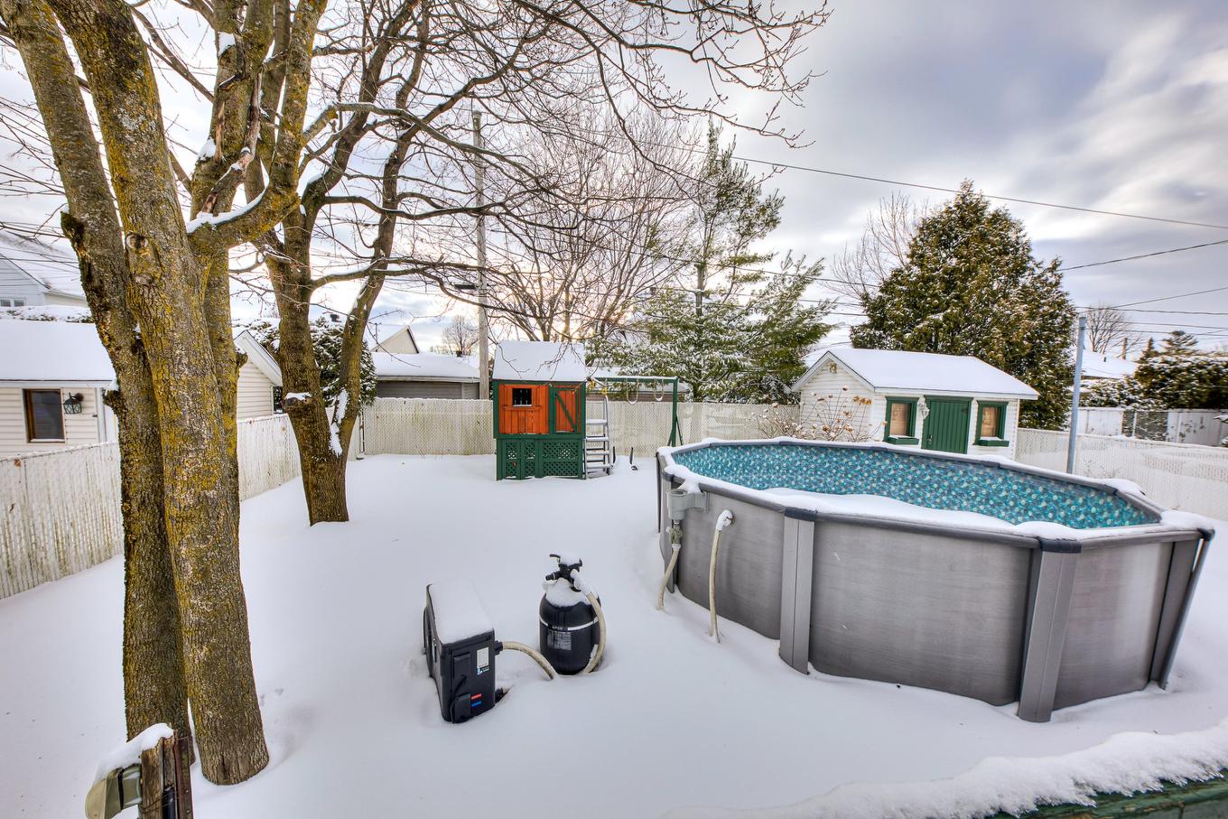 Backyard - 20500 Rue Des Sports, Mirabel, QC - Outdoor With Above Ground Pool