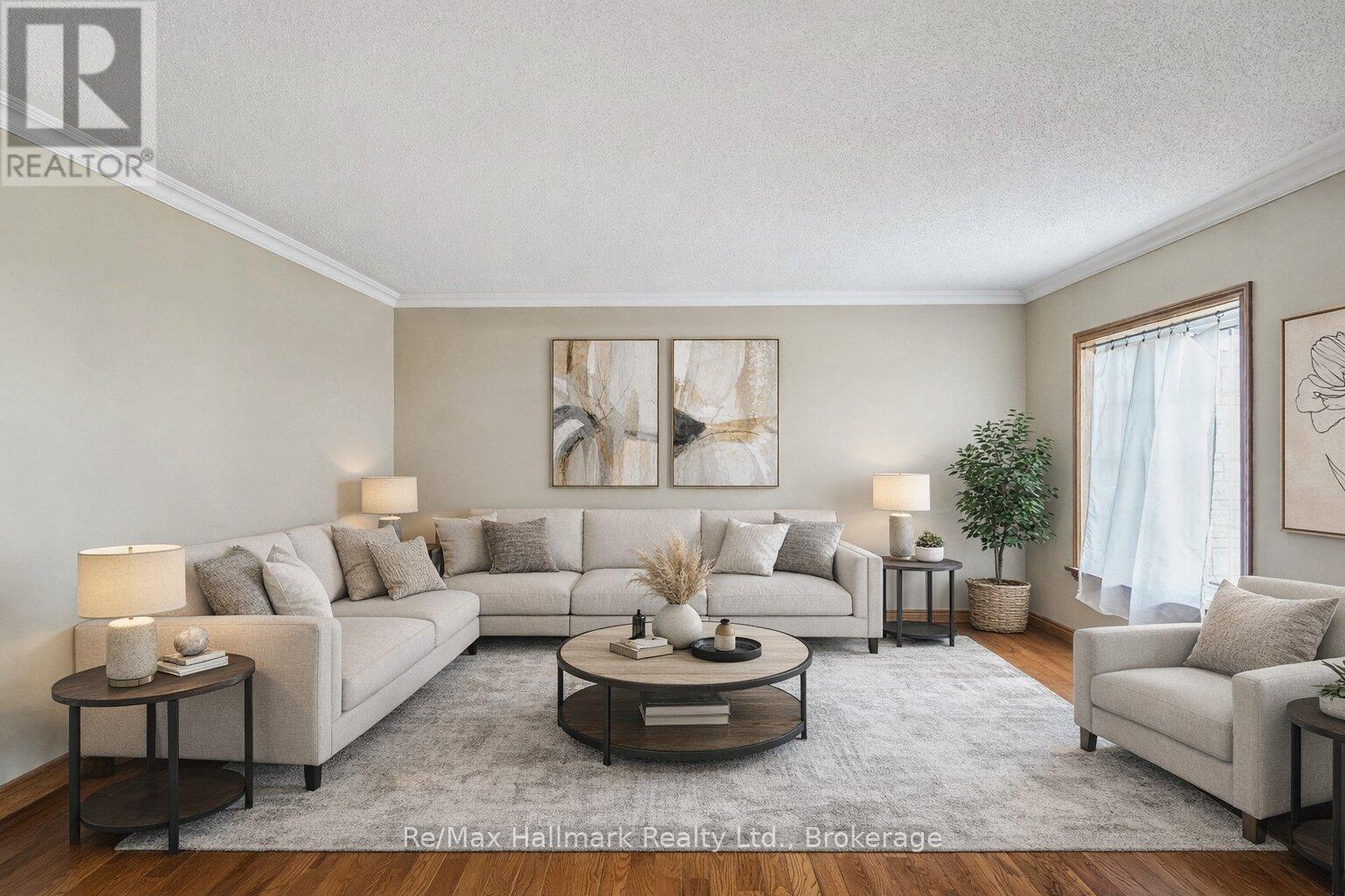 Living room(virtually staged) - 232 Eighth Road E, Hamilton, ON