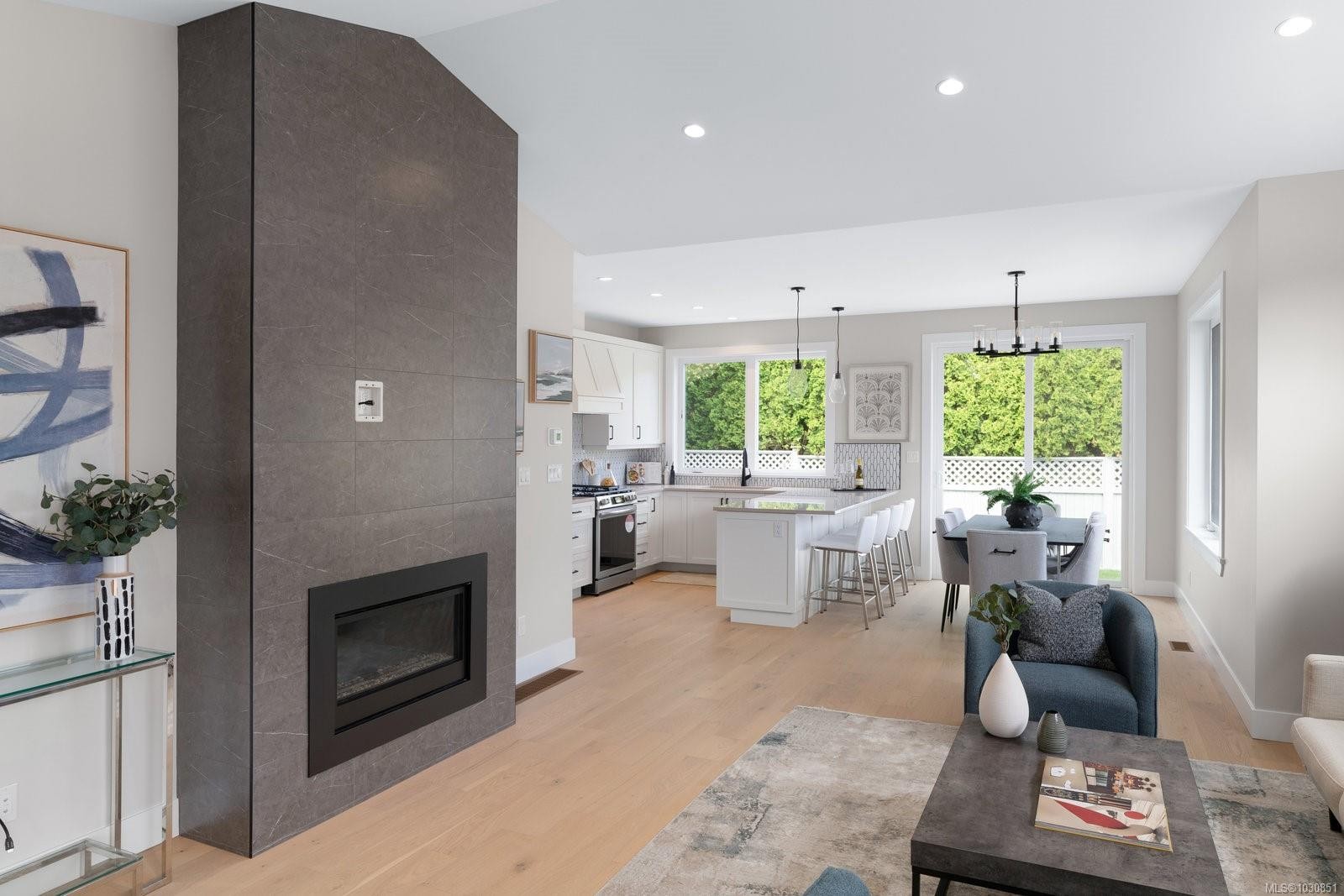 2284 Malaview Ave, Sidney, BC - Indoor Photo Showing Living Room With Fireplace