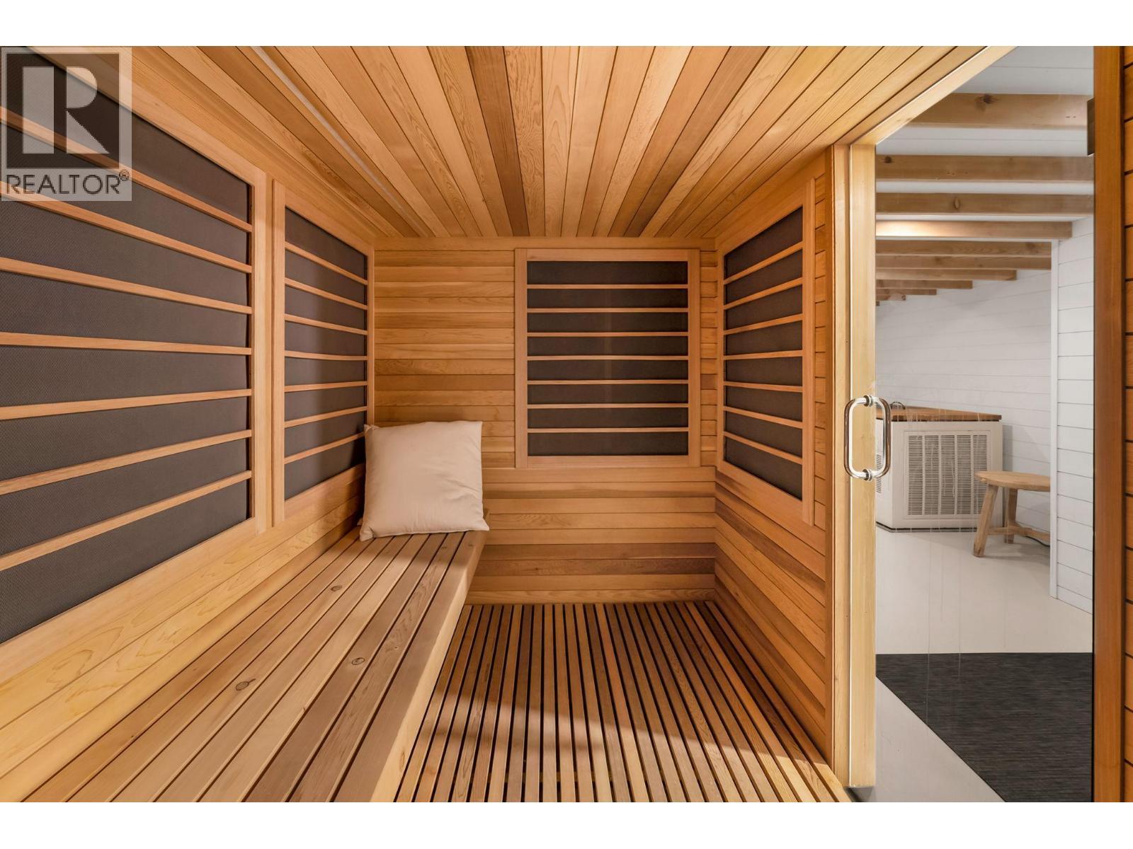 Sauna in Wellness Room - 4110 Lakeshore Road, Kelowna, BC - With Exterior