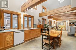 Kitchen flows into dining flows into living room - 
