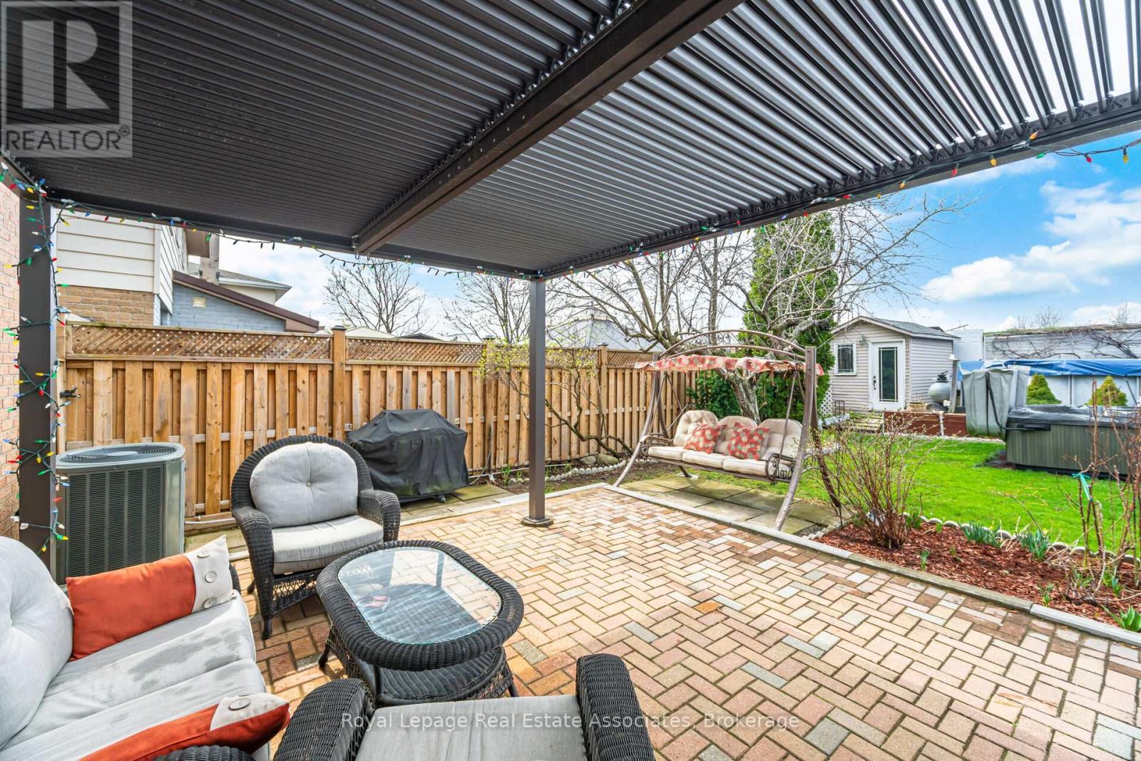 Louvered Pergola in backyard - 1311 Underwood Drive, Mississauga, ON - Outdoor With Deck Patio Veranda With Exterior