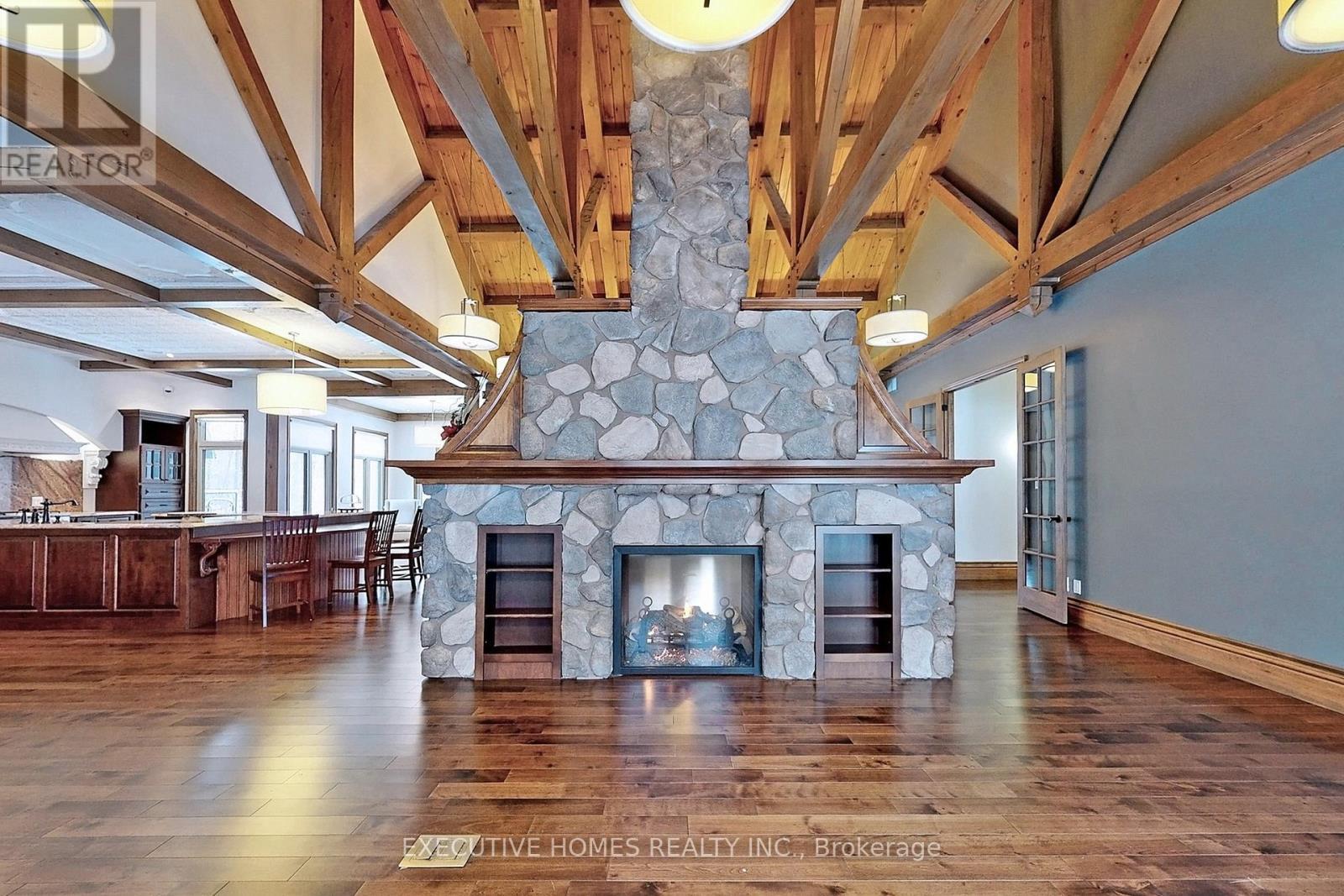 7651 Milburough Line, Milton, ON - Indoor Photo Showing Living Room With Fireplace