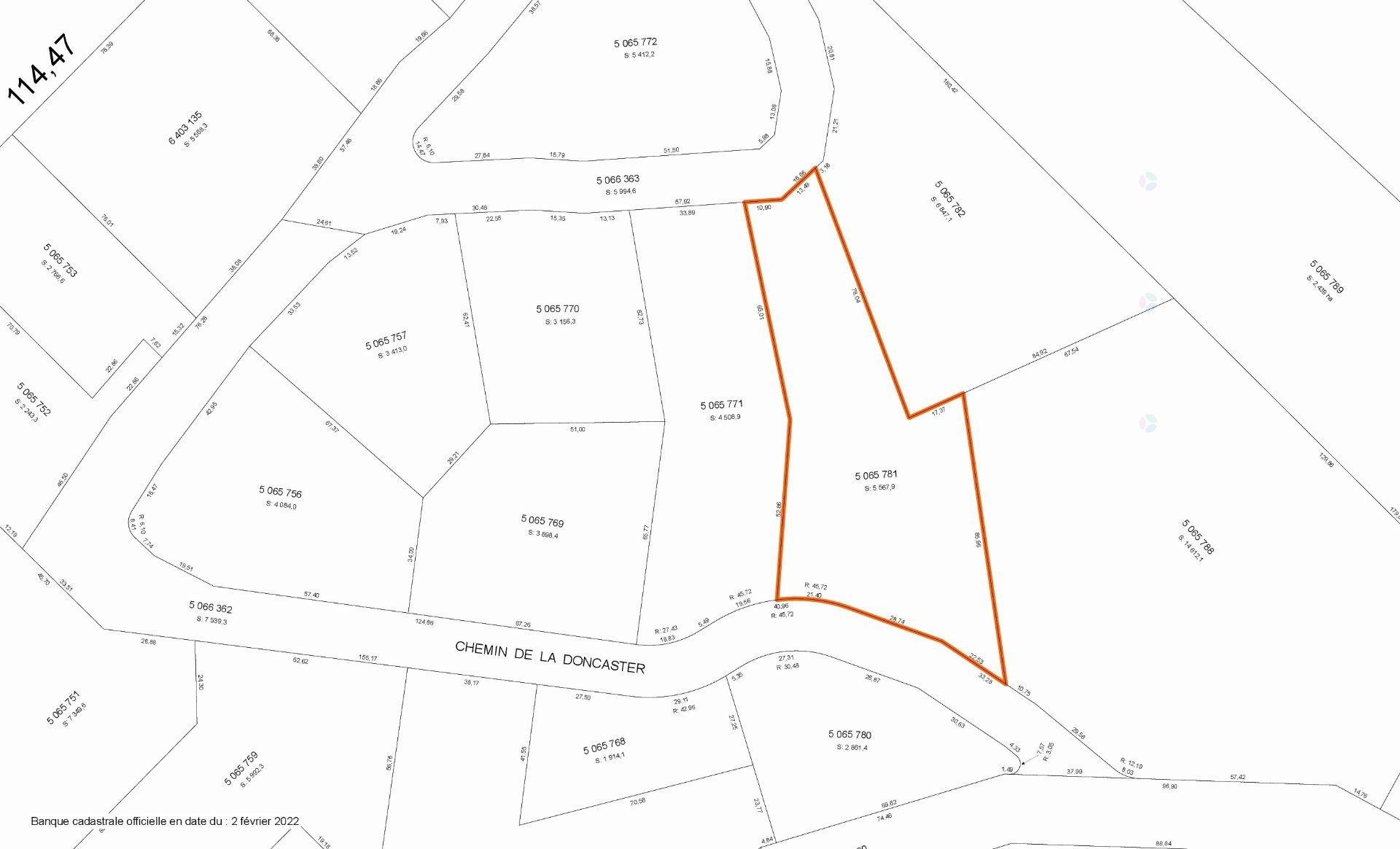 Plan (croquis) - Ch. De La Doncaster, Sainte-Adèle, QC