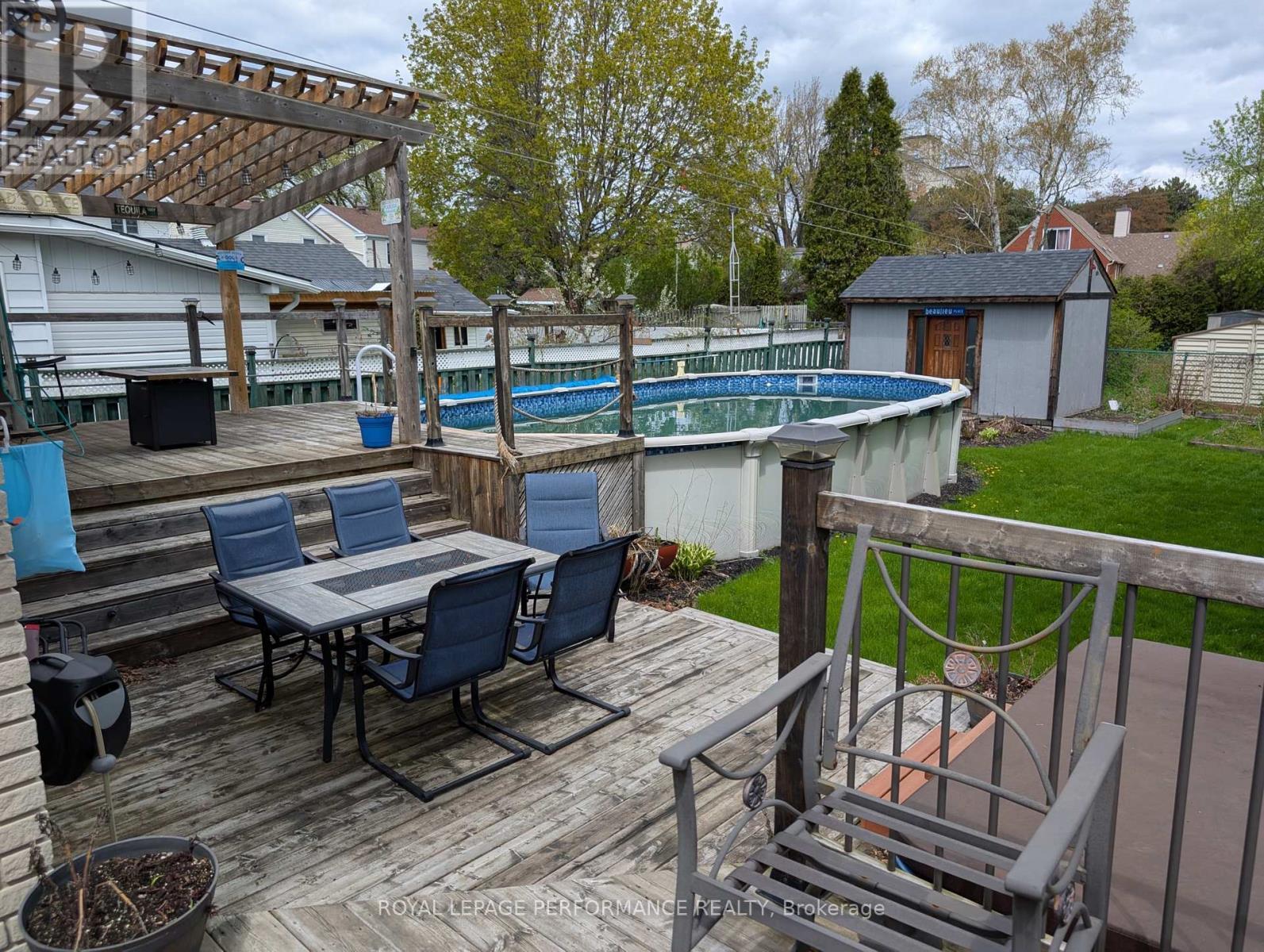 Deck & swimming pool area. - 320 Baldwin Avenue, Cornwall, ON - Outdoor With Above Ground Pool With Deck Patio Veranda