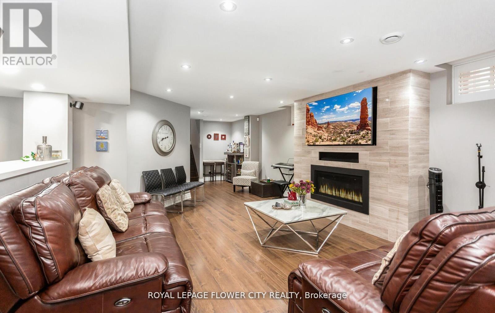 21 Arkwright Drive, Brampton, ON - Indoor Photo Showing Living Room With Fireplace