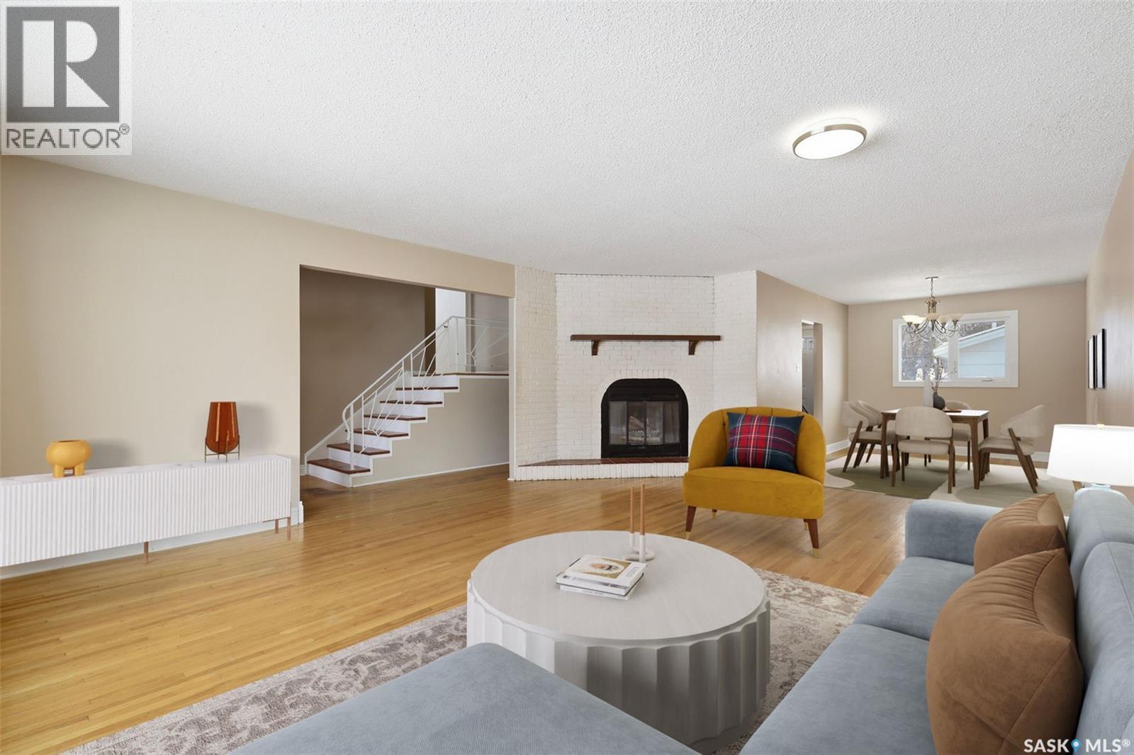 2610 Cascade Street, Saskatoon, SK - Indoor Photo Showing Living Room With Fireplace
